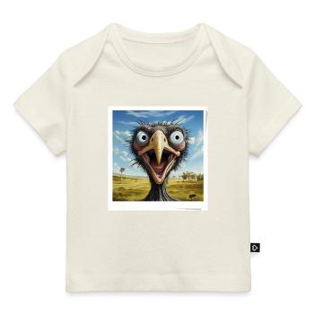 Visage d’autruche bizarre dans la savane - T-shirt Premium bébé bio - marine foncé - Devant