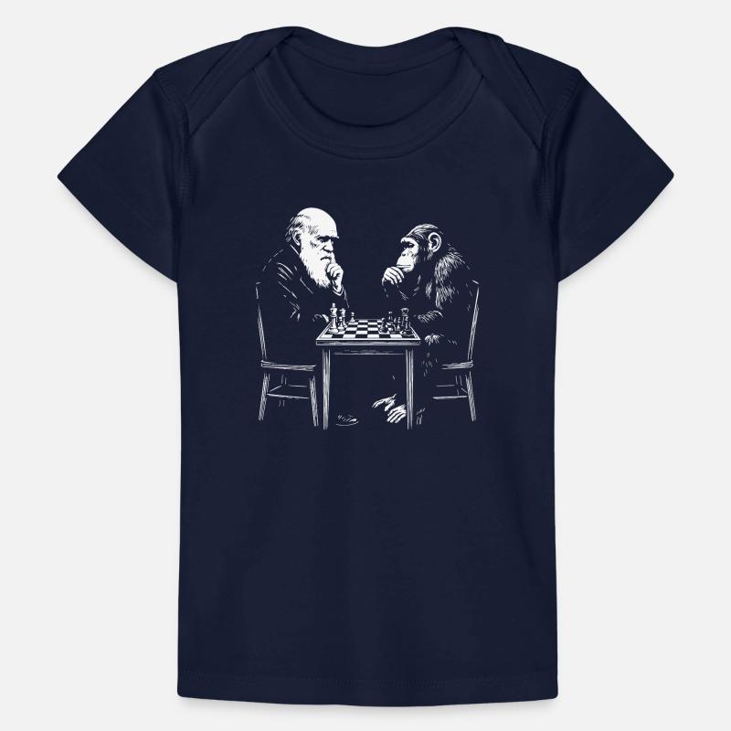 Darwin joue aux échecs avec un singe - Jeu d’évolution T-shirt Premium bébé bio