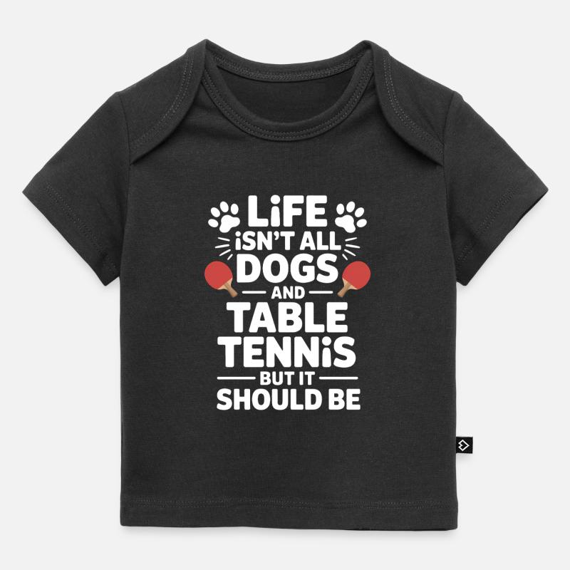 Cadeau de plaisanterie de tennis de table avec des mots de chien - T-shirt Premium bébé bio - noir