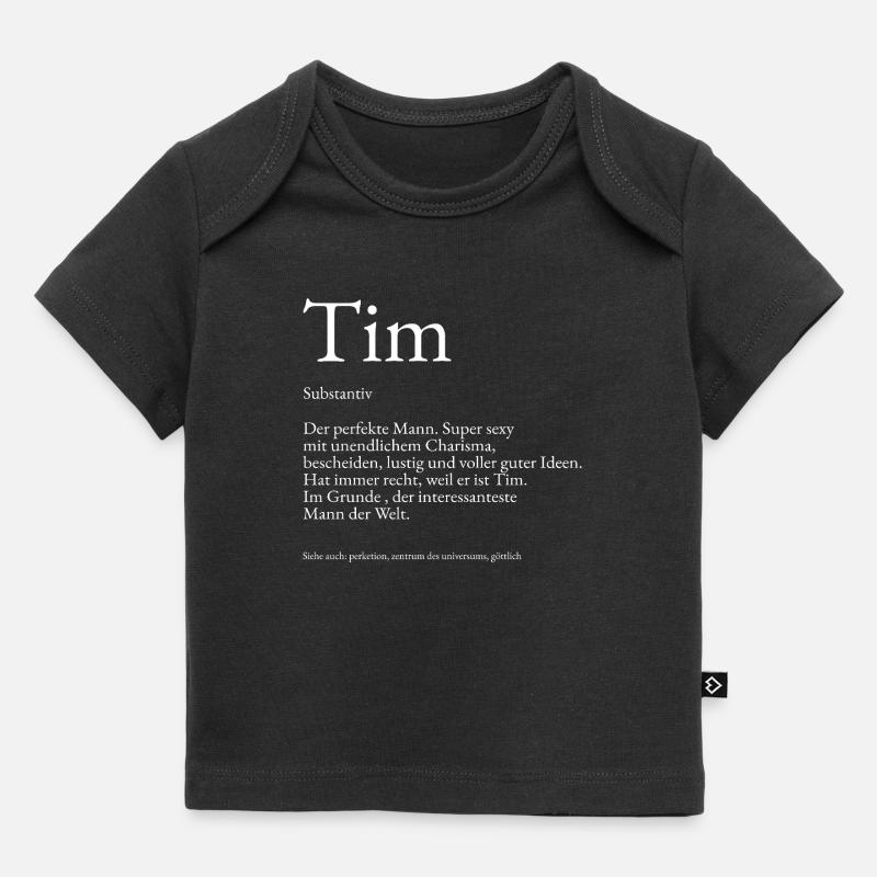 Explication du dictionnaire Tim Prénom Tim - T-shirt Premium bébé bio - noir