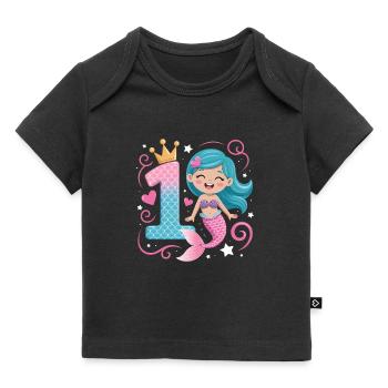 Sirène 1er anniversaire 1 année - T-shirt Premium bébé bio - noir - Devant