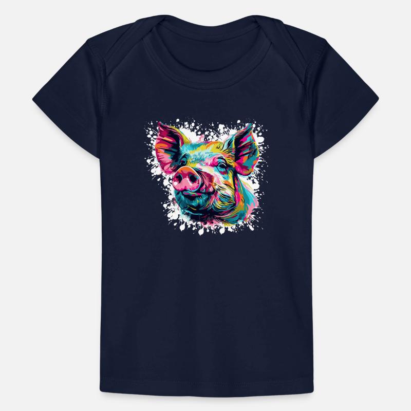 Pop-Art Schwein Kopf Farbexplosion Baby Premium Organic T-Shirt