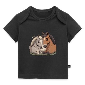 Horse Couple Valentine's Day - Baby Premium Organic T-shirt - black - Front