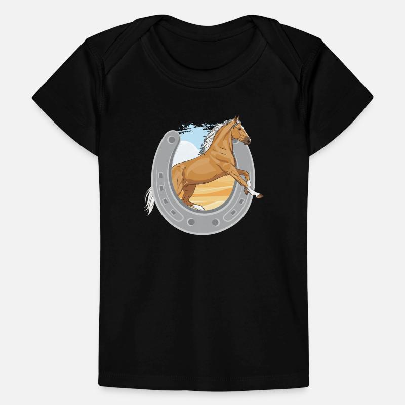 Ein springendes Palomino-Pferd, das ein Eisen durchbohrt Baby Premium Organic T-Shirt
