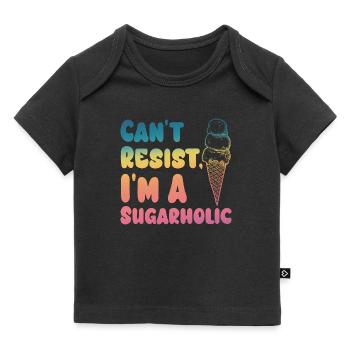 Kann dem Sugarholic Cream Gradient nicht widerstehen - Baby Premium Organic T-Shirt - Schwarz - Vorne
