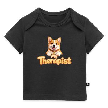 Corgi, min terapeut - T-skjorte Premium baby økologisk - svart - Foran
