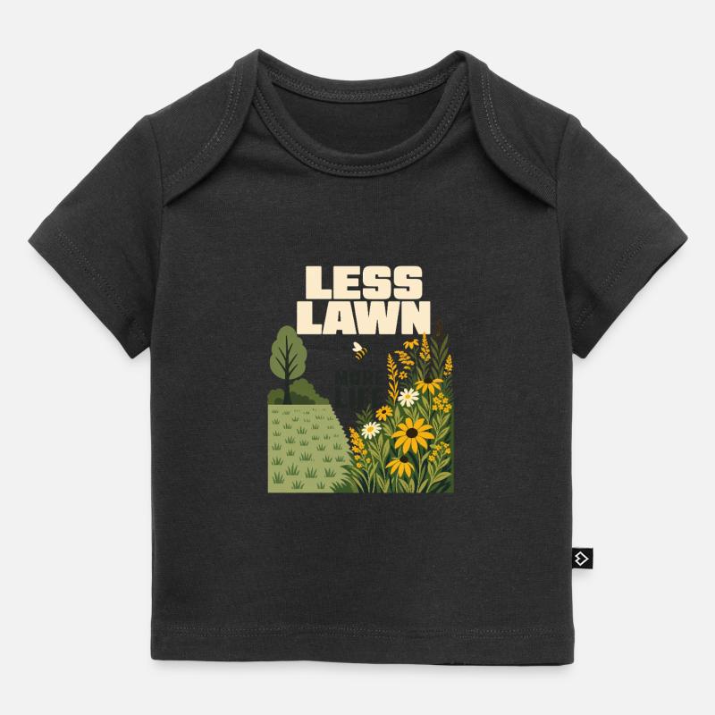 Moins de pelouse, plus de vie, jardin de pollinisateurs indigènes - T-shirt Premium bébé bio - noir