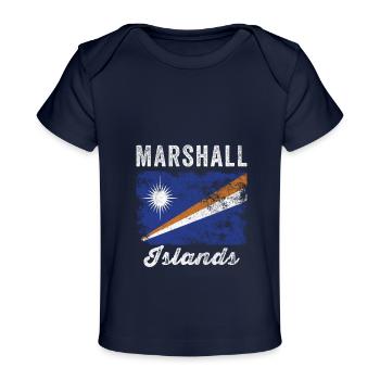 Marshall Islands Flag Distressed - Baby Premium Organic T-shirt - dark navy - Front