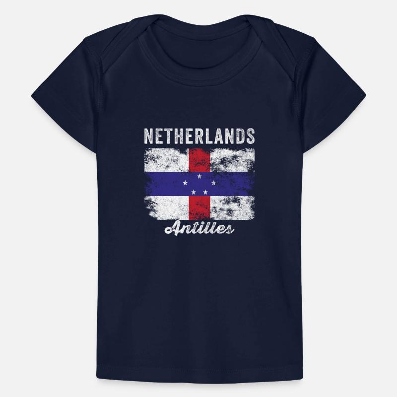 Netherlands Antilles Flag Distressed Baby Premium Organic T-shirt