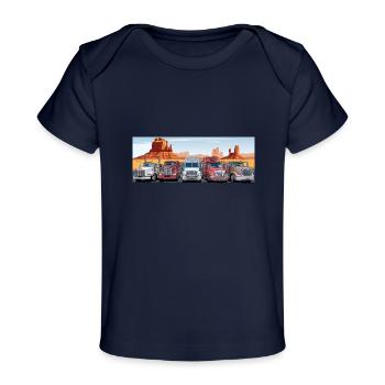 Camionneurs sur l’autoroute - T-shirt Premium bébé bio - marine foncé - Devant