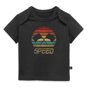 Drapeaux Voitures de course Race Flag Speed Retro Vintage - T-shirt Premium bébé bio - noir - Devant