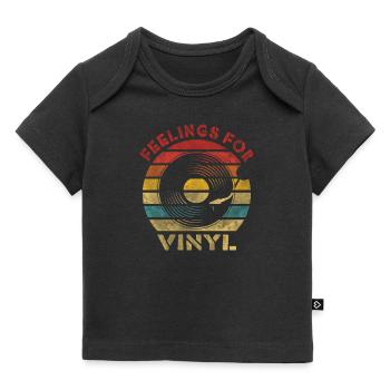 Feelings for Vinyl Retro Vintage Music - Baby Premium Organic T-shirt - black - Front