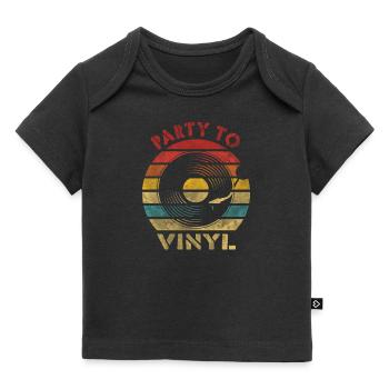 Power toVinyl Retro Vintage Music - Baby Premium Organic T-shirt - black - Front
