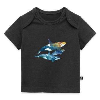 Orca Familie Design – Mama, Papa und Kind – Liebev - Baby Premium Organic T-Shirt - Schwarz - Vorne