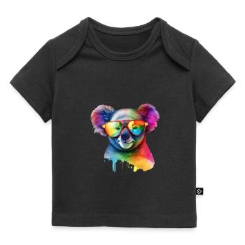 Bunter cooler Koala mit Sonnenbrille - Baby Premium Organic T-Shirt - Schwarz - Vorne