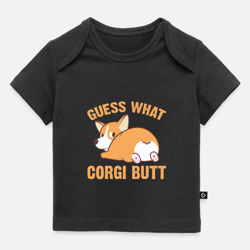 Devinez ce que Corgi Butt Funny Corgi Dog T Shirt - T-shirt Premium bébé bio - noir