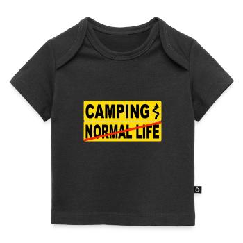 Camping vie normale - T-shirt Premium bébé bio - noir - Devant