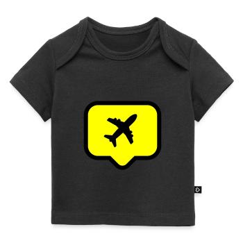 Flugzeug! - Baby Premium Organic T-Shirt - Schwarz - Vorne