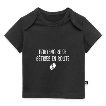 grossesse T-shirt futur grand frère grande soeur - T-shirt Premium bébé bio - noir - Devant