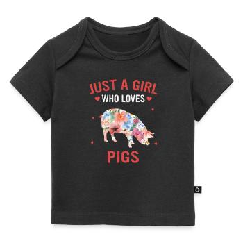 Animal porcin - T-shirt Premium bébé bio - noir - Devant