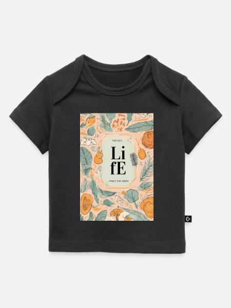 Life Grow - Baby Premium Organic T-Shirt - Schwarz