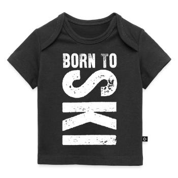 Geboren rond om te skiën / geboren om te skiën Gift - Baby Premium t-shirt biologisch - zwart - Voor