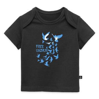 pigeons,oiseaux,troupeaux d’oiseaux,ouïghours libres,ouïghours - T-shirt Premium bébé bio - noir - Devant
