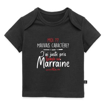 Mauvais caractère - Marraine - T-shirt Premium bébé bio - noir - Devant