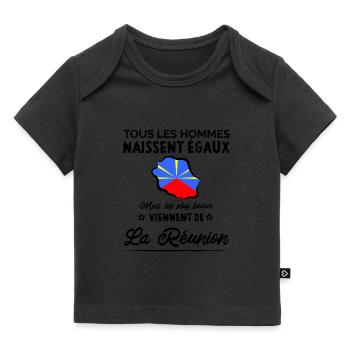 Les plus beaux viennent de l'Ile De La Réunion 974 - T-shirt Premium bébé bio - noir - Devant