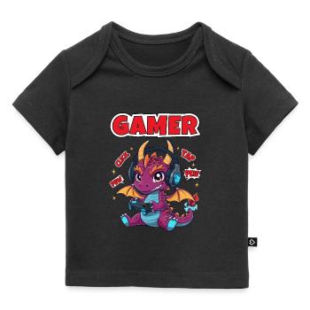Gaming Fans Dragon Gamer Kids - Baby Premium Organic T-shirt - black - Front