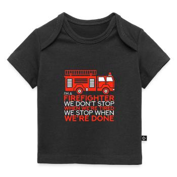 Pompier pompier - T-shirt Premium bébé bio - noir - Devant