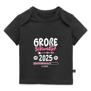 Große Schwester 2025 Loading - Baby Premium Organic T-Shirt - Schwarz - Vorne