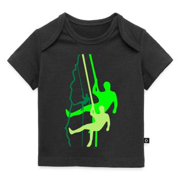Kletterer beim Abseilen - Baby Premium Organic T-Shirt - Schwarz - Vorne