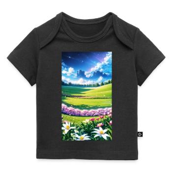 Landschaft mit 4 Bereichen, Generative KI - Baby Premium Organic T-Shirt - Schwarz - Vorne