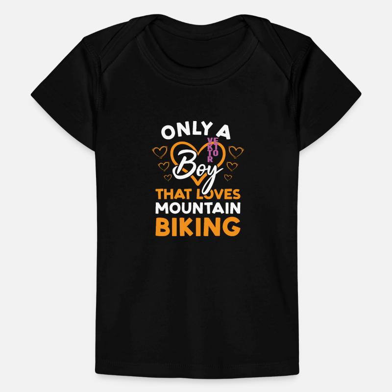 Biker Only A Boy That Loves Mountain Biking Baby Premium Organic T-shirt