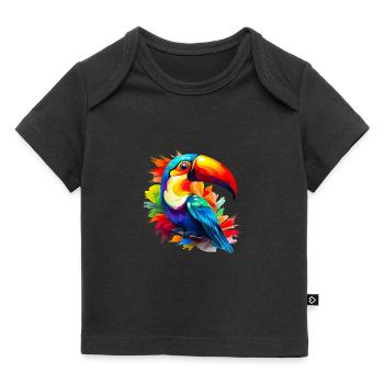 farbenfroher Tukan - Baby Premium Organic T-Shirt - Schwarz - Vorne