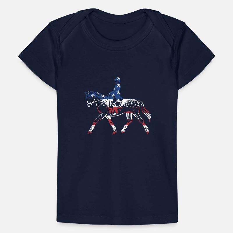Cavaliere Us Flag Eventing T-shirt Premium neonato bio