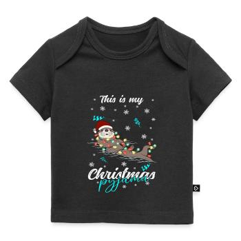 lustig Otter Weihnachten Weihnachtsschlafanzug - Baby Premium Organic T-Shirt - Schwarz - Vorne