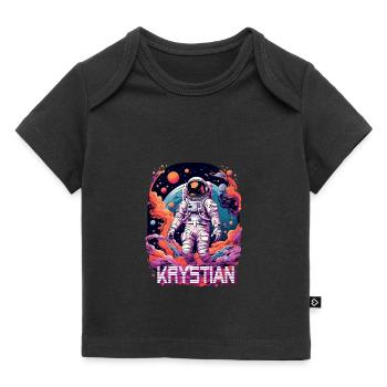 KRYSTIAN - Beau nom de garçon et astronaute cool - T-shirt Premium bébé bio - noir - Devant