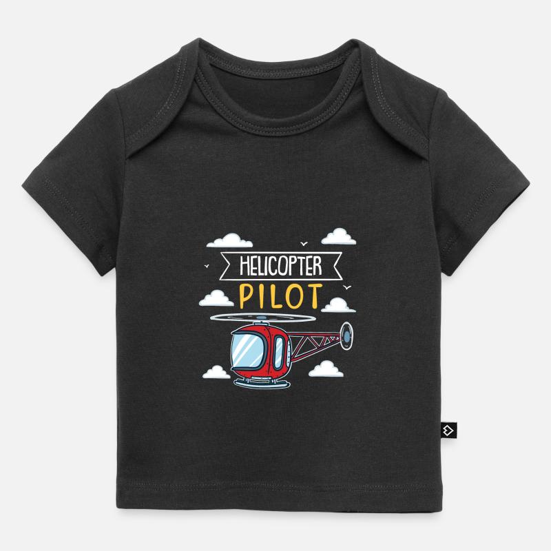 Pilote d'hélicoptère | hélicoptère rouge - T-shirt Premium bébé bio - noir