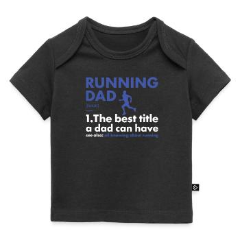 Sports Papa Course À Pied - T-shirt Premium bébé bio - noir - Devant