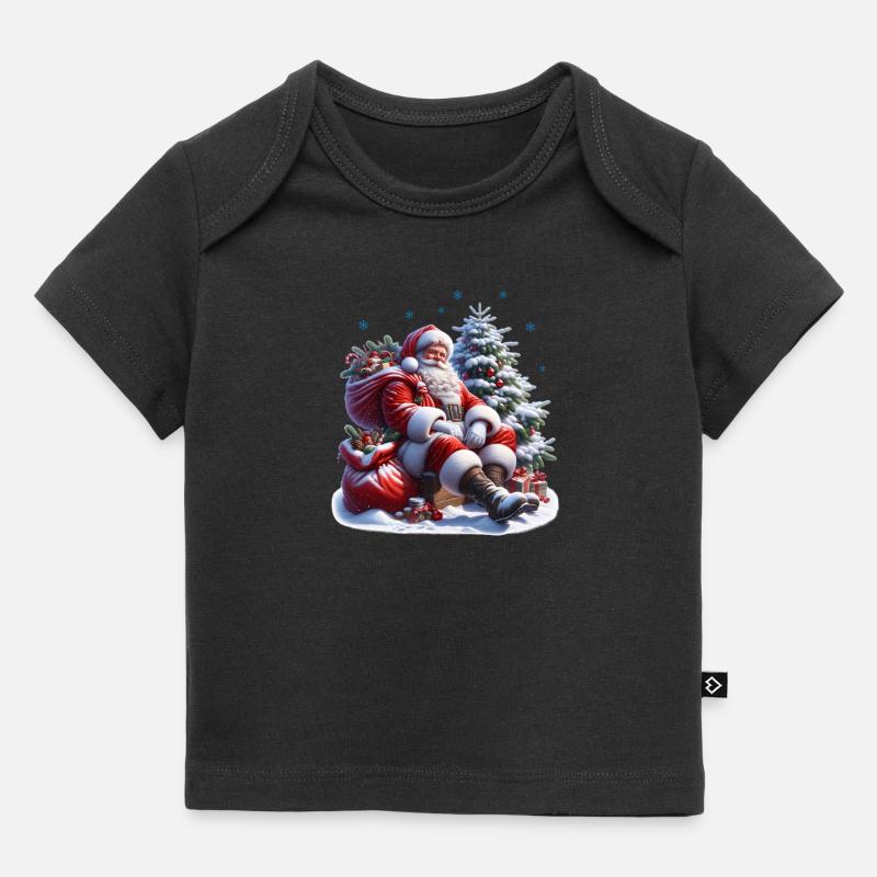 Père Noël : Pause avec style - Père Noël - T-shirt Premium bébé bio - noir