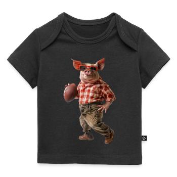 Fútbol de cerdos - Camiseta Premium bebé orgánica - negro - delante