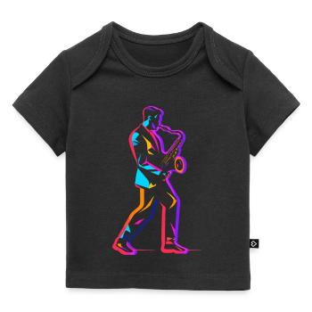 90er Jahre Saxophonspieler - Baby Premium Organic T-Shirt - Schwarz - Vorne
