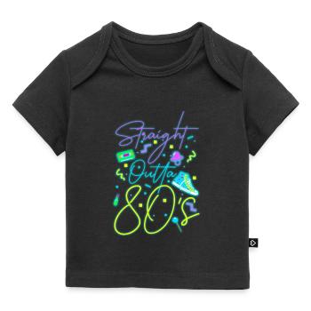 80s neon sign - Baby Premium Organic T-shirt - black - Front