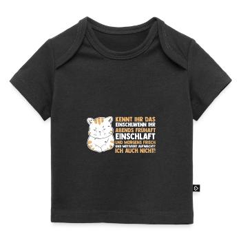 Lazy Late Riser Motivation Cat - Baby Premium Organic T-shirt - black - Front