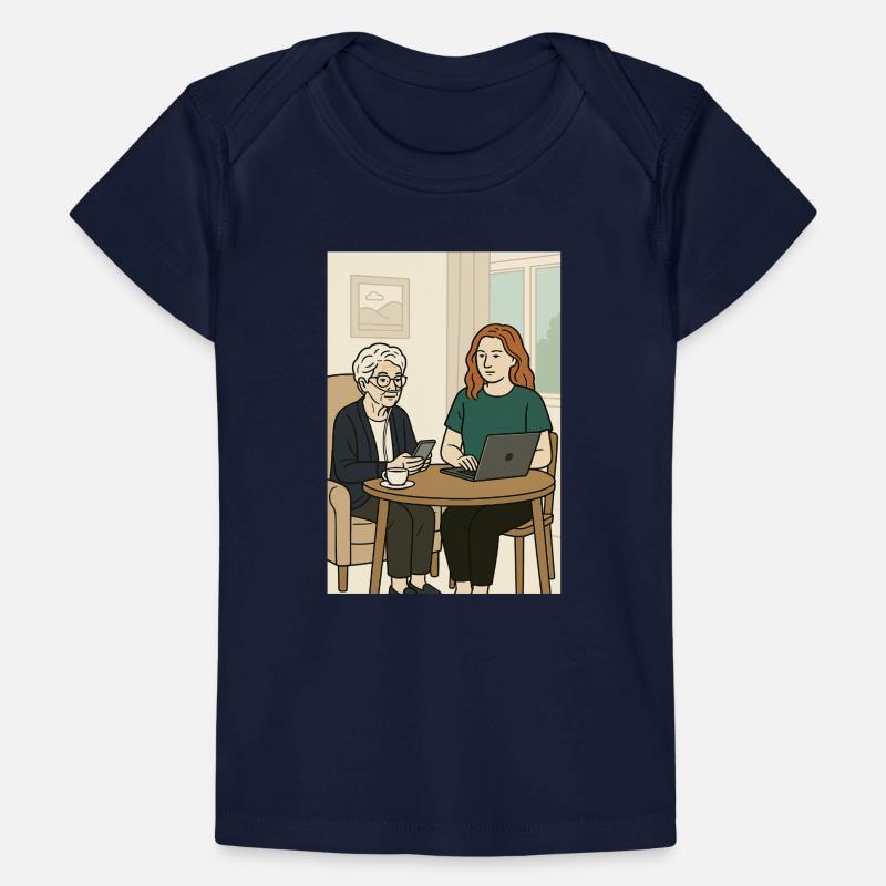 Generationen am Tisch mit Technik Baby Premium Organic T-Shirt