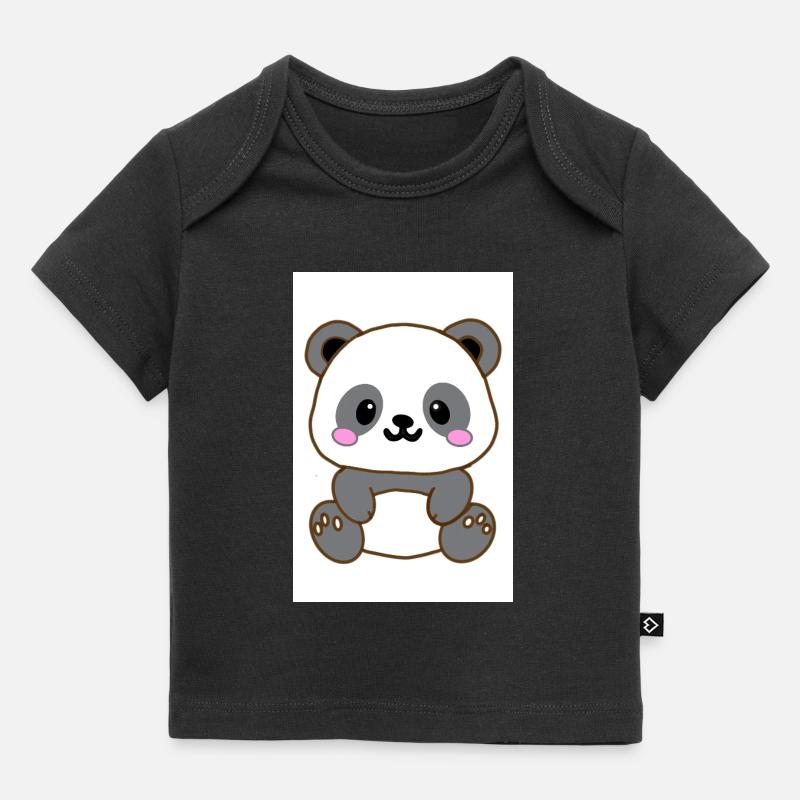 Panda kawaï  - T-shirt Premium bébé bio - noir