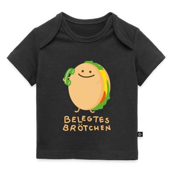 Brötchen mit Telefon - Baby Premium Organic T-Shirt - Schwarz - Vorne