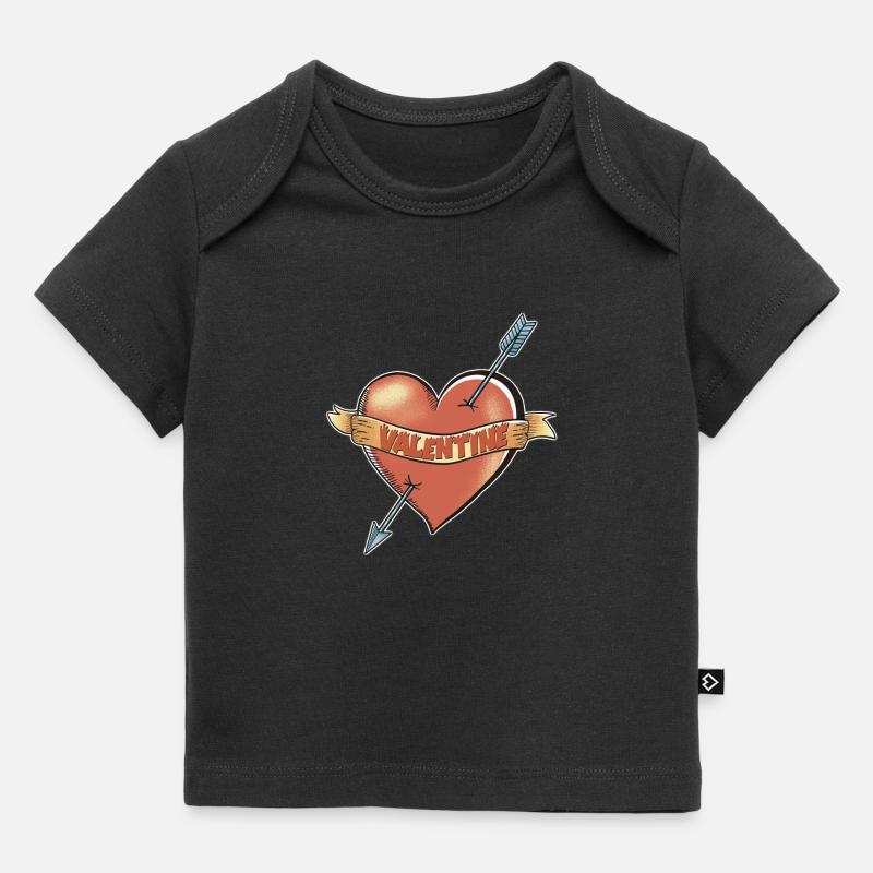 Mon cœur brûlant de la Saint-Valentin - T-shirt Premium bébé bio - noir